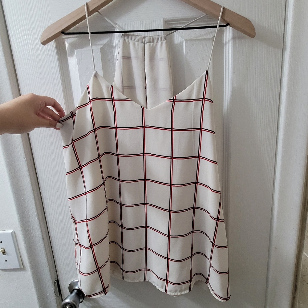 Express reversible plaid and white cami 8